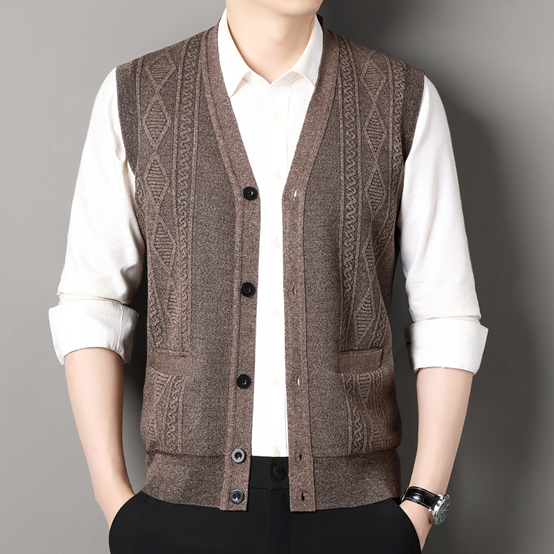 Mens Fashion Mullet - Autumn Winter Mens Vest Casual Sweater