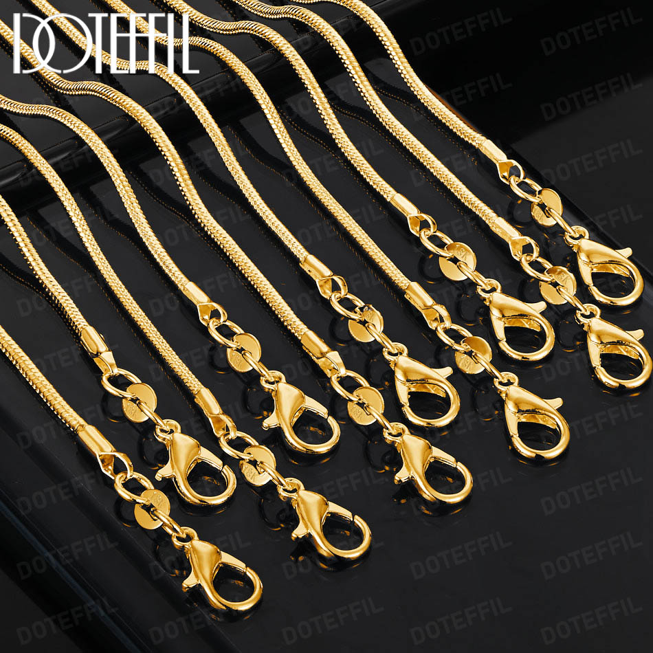 Men'S Fashion Gold Chain - DOTEFFIL 2MM Snake Chain 18K Gold