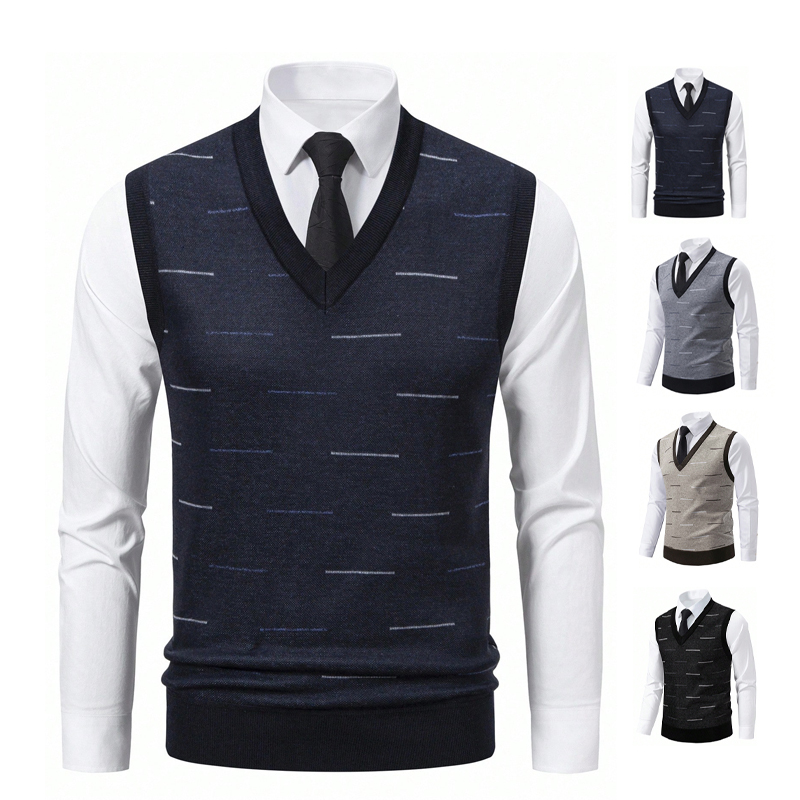 Mens Fashion Vest - 2026 Men's Knit Vest V-Neck Fashion