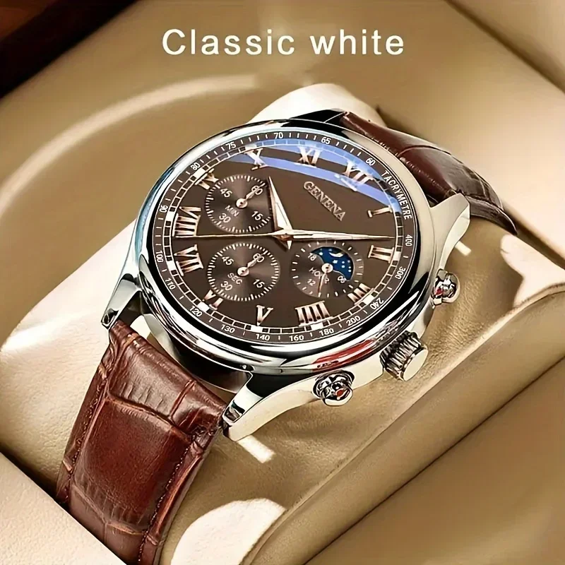 Men'S Fashion Quartz Watch Wokai - GENEVA/wokai High Quality Men's Luxury Belt