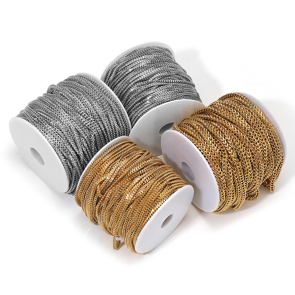 Men'S Fashion Gold Chain - 1 Meter Stainless Steel Fashionable Double