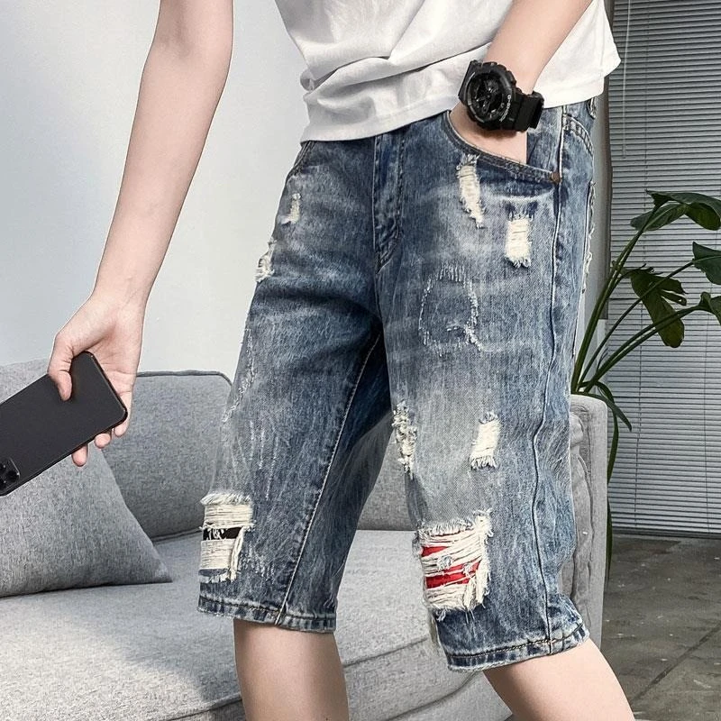 Half Ripped Baggy Loose Straig - Xl Men'S Fashion incelemesi ve fiyatı