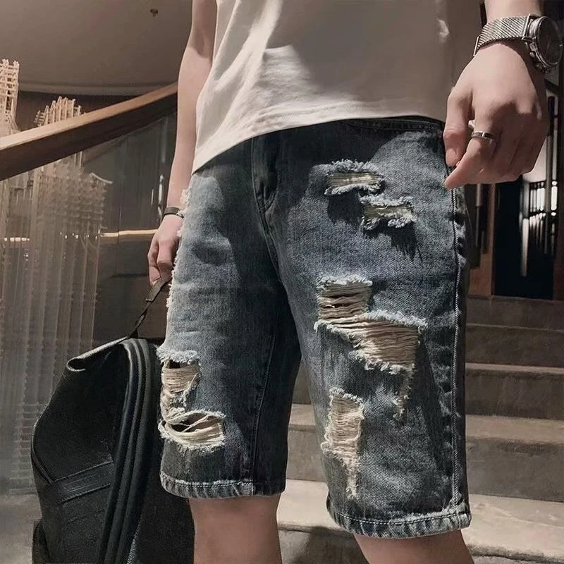 Half Ripped Baggy Loose Straig - Xl Men'S Fashion incelemesi ve fiyatı