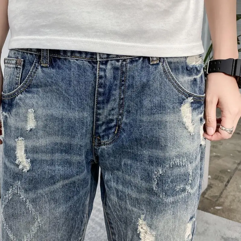 Half Ripped Baggy Loose Straig - Xl Men'S Fashion incelemesi ve fiyatı