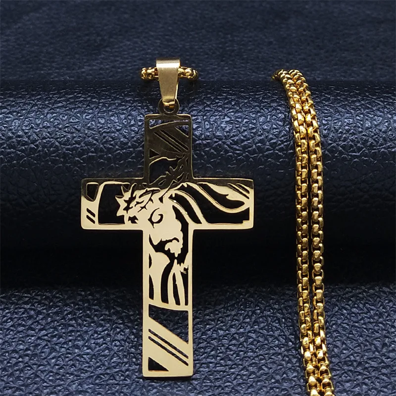 Hip Hop Punk Crown of Thorns J - Men'S Fashion Gold Chain incelemesi ve fiyatı