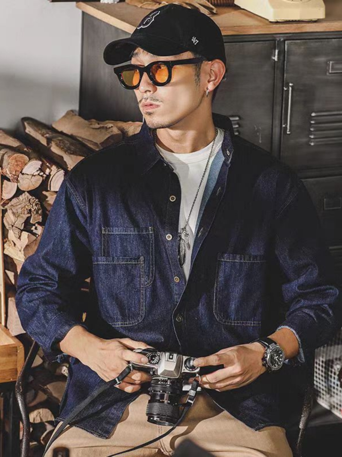 Mens American Retro Denim Jack - Jacket Mens Fashion incelemesi ve fiyatı