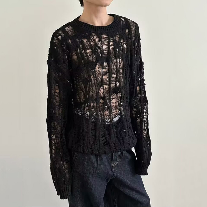 Vintage Ripped Hollow Out Mesh - Mens Fashion Mullet incelemesi ve fiyatı