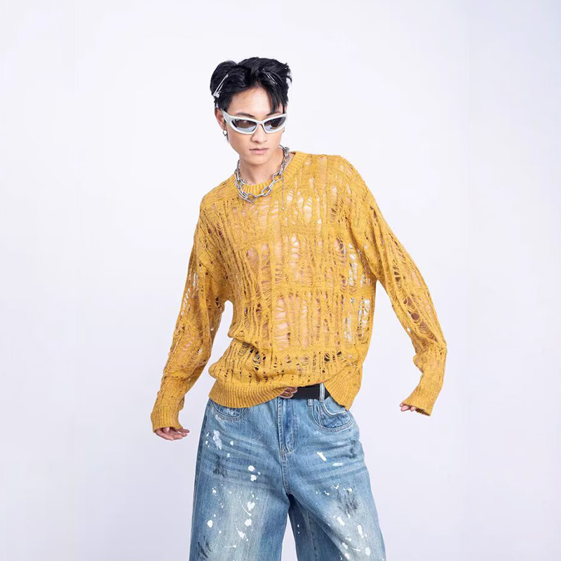 Vintage Ripped Hollow Out Mesh - Mens Fashion Mullet incelemesi ve fiyatı