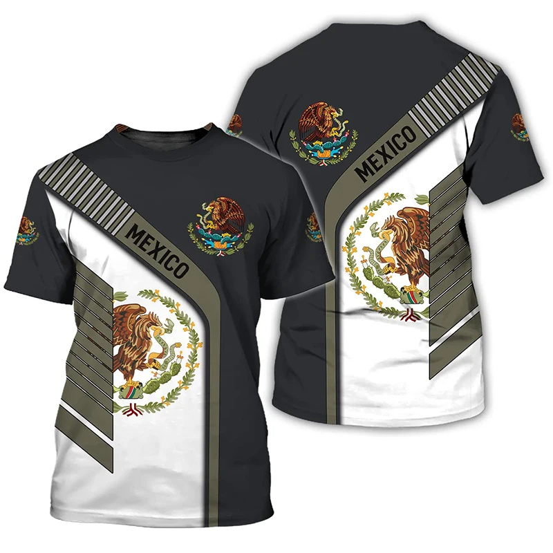 3D Printed Mexico Flag T-Shirt - Mens Fashion Mexico incelemesi ve fiyatı