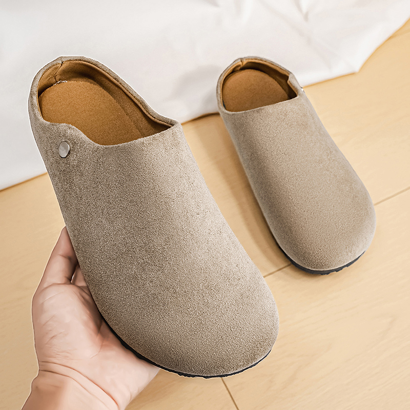 Men Suede Leather Slippers Mul - Mens Fashion Mullet incelemesi ve fiyatı