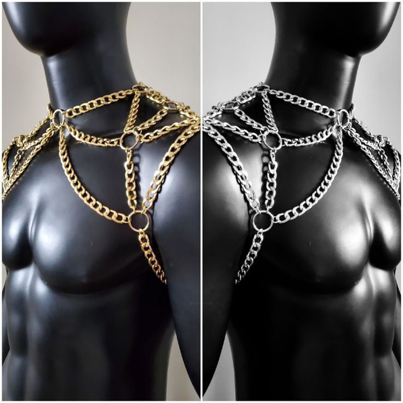 Punk Men Shoulder Body Chain B - Men'S Fashion Gold Chain incelemesi ve fiyatı