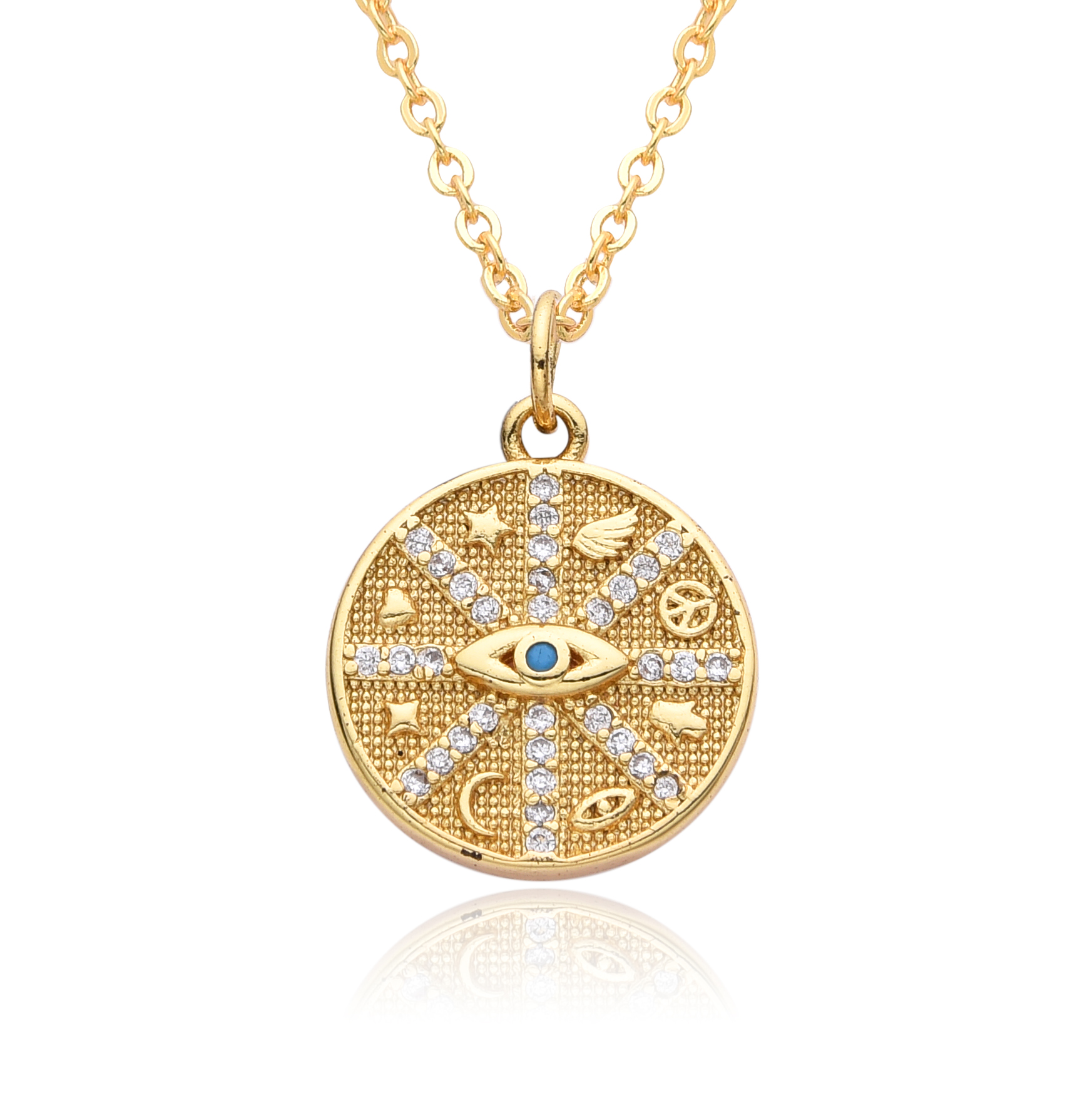 Y2K Gold Color Solar Sun Charm - Men'S Fashion Gold Chain incelemesi ve fiyatı